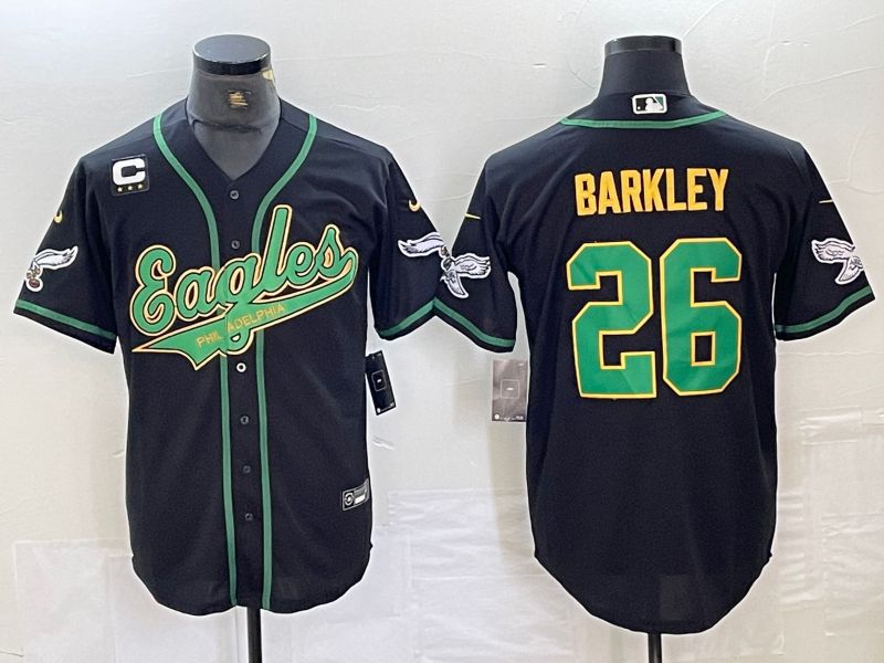 Men Philadelphia Eagles #26 Barkley Black 2024 Nike Co branded NFL Jersey style 6->philadelphia eagles->NFL Jersey